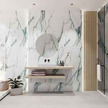 Calacatta Dream Green Glossy 24x48 Porcelain Tile