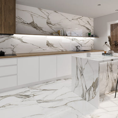 Calacatta Dream Topo Glossy 24x48 Porcelain Tile