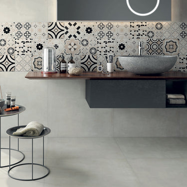 Sintesi Flow White Matte 31 1/2x31 1/2 Porcelain Tile