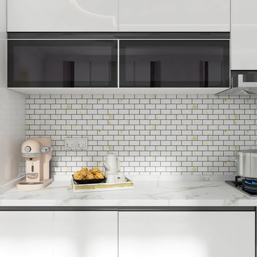 Glamour 2x4 Brick Calacatta Gold Matte 2x4 Brick Porcelain Mosaic