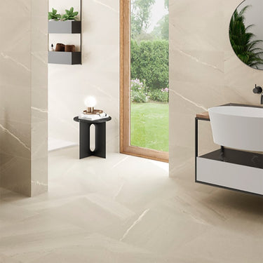 Travertine Touch Ivory Matte 24x24 Porcelain Tile