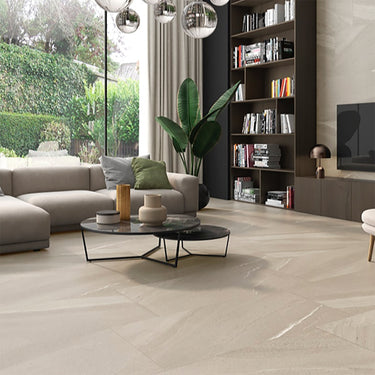 Travertine Touch Ivory Matte 24x24 Porcelain Tile
