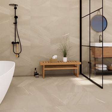 Travertine Touch Ivory Matte 24x24 Porcelain Tile