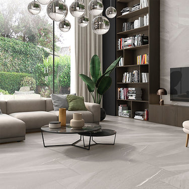 Travertine Touch White Matte 24x24 Porcelain Tile