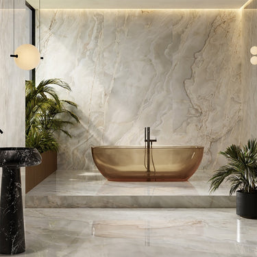Opalia Onyx Avorio Glossy 24x48 Porcelain Tile
