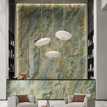 Opalia Onyx Olive Green Glossy 24x48 Porcelain Tile