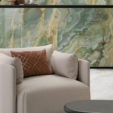 Opalia Onyx Olive Green Glossy 24x48 Porcelain Tile