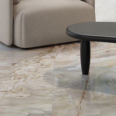 Opalia Onyx Argento Glossy 24x48 Porcelain Tile