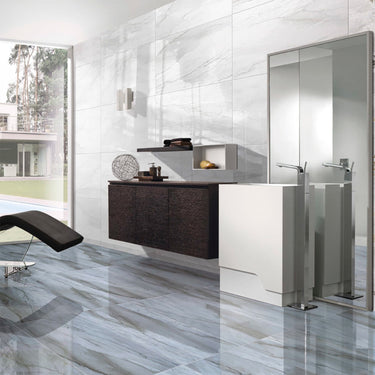 Lumina Blue Gold Décor Glossy 24x48 Porcelain Tile