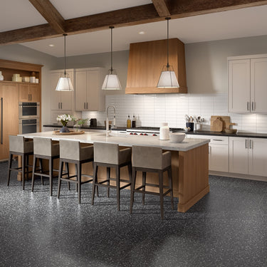 Terrazzo Black Macro Chip Matte 12x24 Porcelain Tile