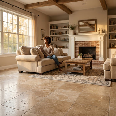 Ivory Light Honed And Filled 18x18 Travertine Tile