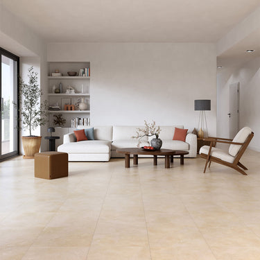 Ivory Light Honed And Filled 18x18 Travertine Tile