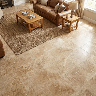 Ivory Light Honed And Filled 12x24 Travertine Tile