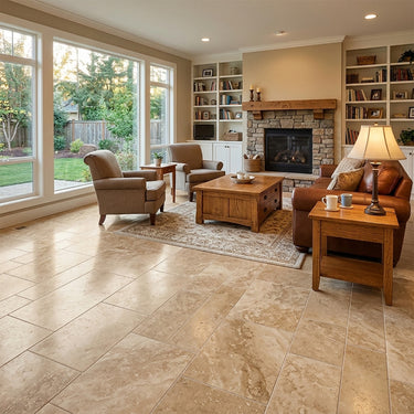 Ivory Light Honed And Filled 12x24 Travertine Tile