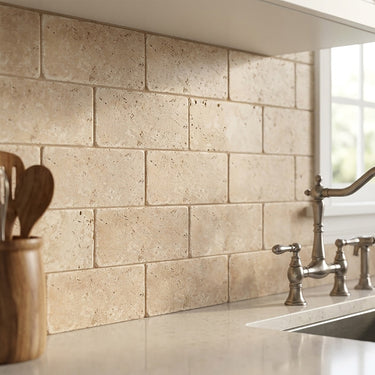 Ivory Light Tumbled 3x6 Travertine Tile