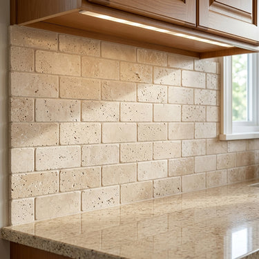 Ivory Light Tumbled 3x6 Travertine Tile