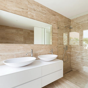 Ivory Light Polished 12x24 Travertine Tile