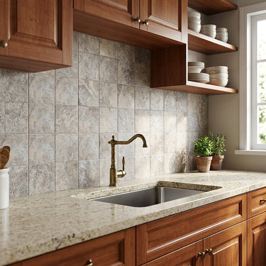 Silver Honed And Filled 4x4 Travertine Tile