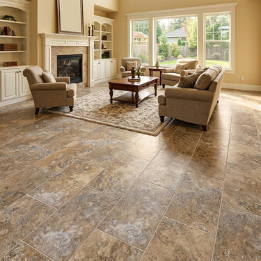 Silver Honed And Filled 12x24 Travertine Tile